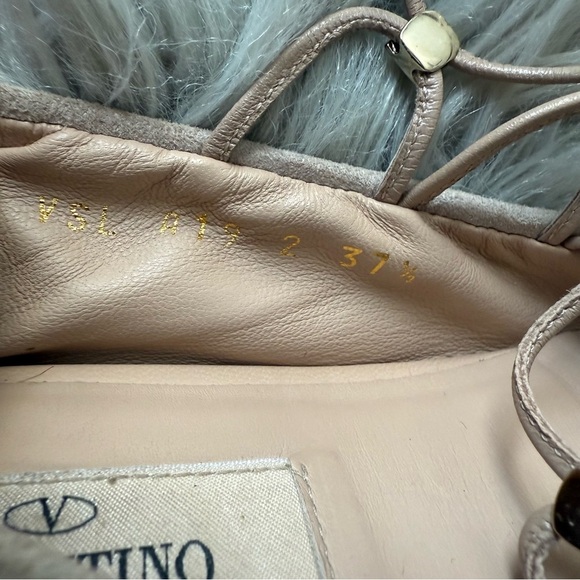 VALENTINO GARAVANI Suede Rockstud Lace-Up Ballet Flats Size 37.5 (7.5) - Picture 12 of 12